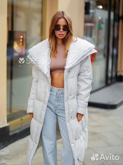 Пуховик женский с норкой