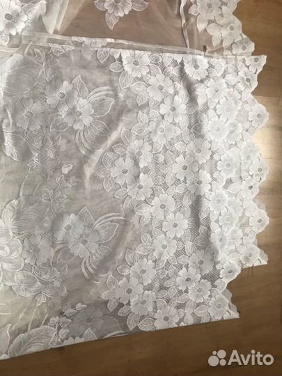 Тюль белая с узором