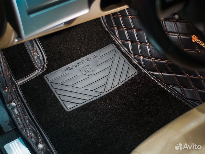 Ковры экокожа с ромбами