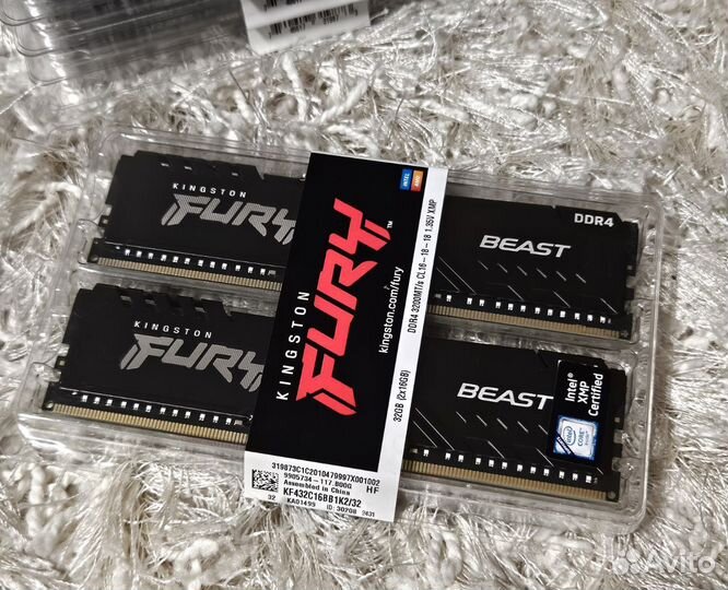 Kingston Fury Beast 32Gb (2x16GB) 3200мгц (Новые)