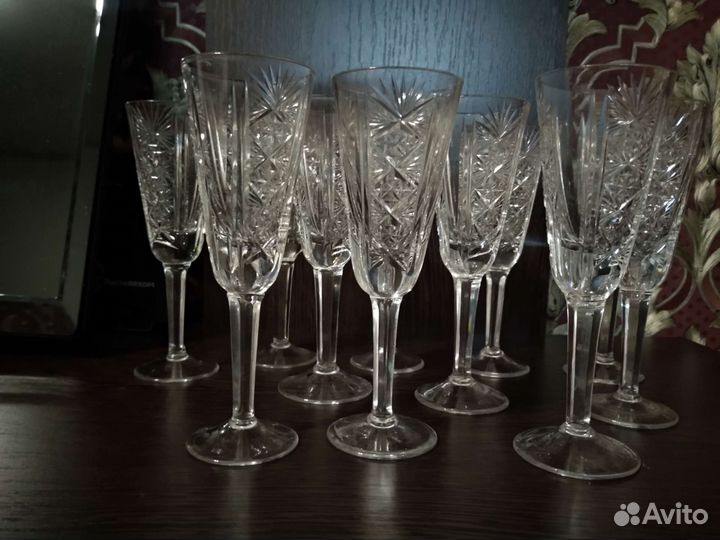 Рюмки/стопки хрустальные СССР. 14 см