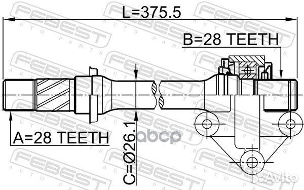 Полуось с подшипником (передний мост справа) 376