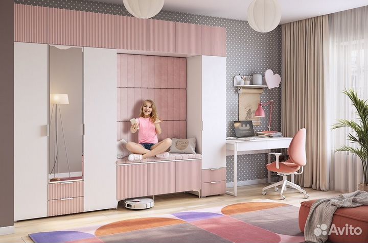 Зефир Подушка 120 см (нежно-розовый (велюр)