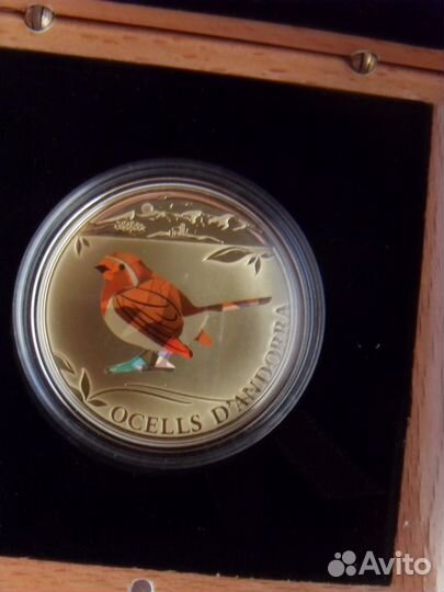 Андорра 5 динер 2012 г. Птица - Зарянка. Серебро