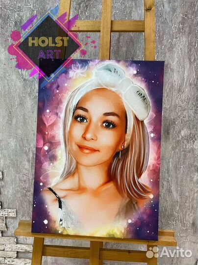 Портрет по фото на холсте
