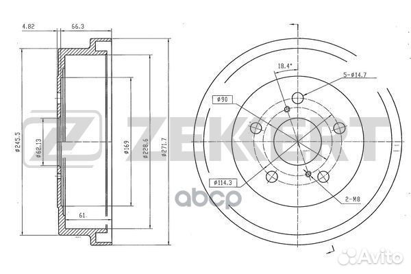 Барабан тормозной зад. Toyota Camry (V10) 91- b