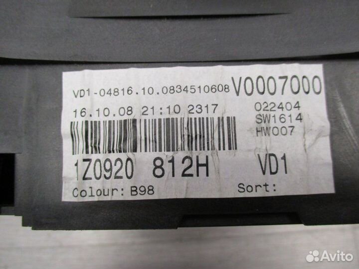 Щиток приборов Skoda Octavia 1.9 2009