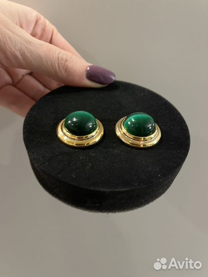 Серьги кошачий глаз