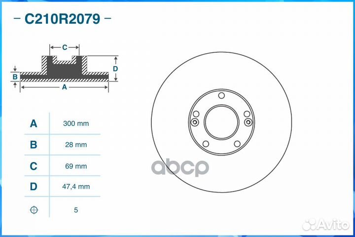 Диск тормозной передний, hyundai-KIA C210R2079