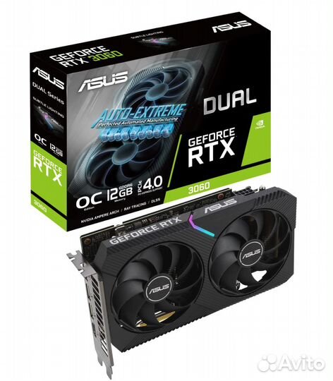 Видеокарта asus GeForce RTX 3060 dual OC LHR, dual