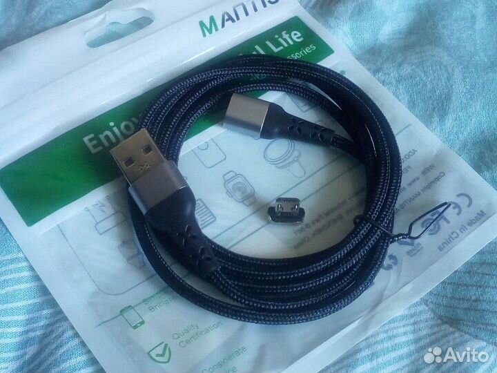 Магнитный кабель microUSB или Type-C новый