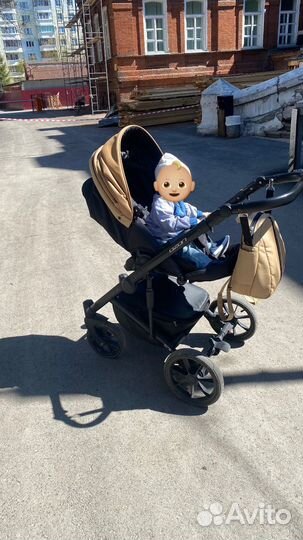 Коляска 3 в 1 riko basic ozon 03 бежевый