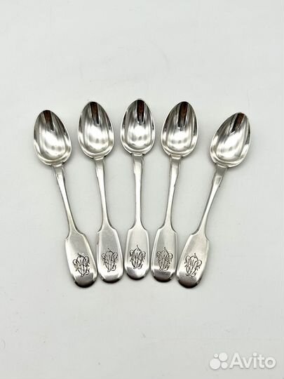 Ложки кофейные набор 5 шт. серебро 84 проба 61 гр