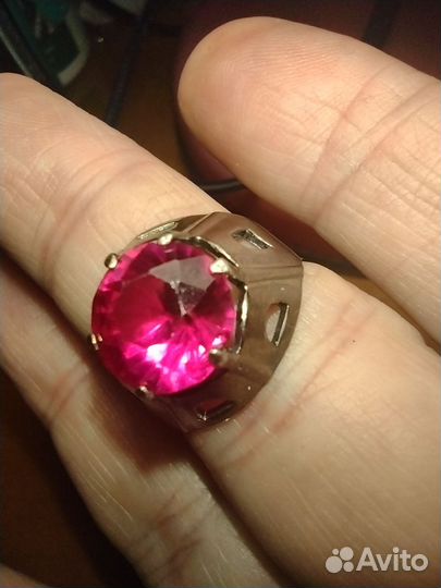 Кольцо перстень рубин винтаж СССР