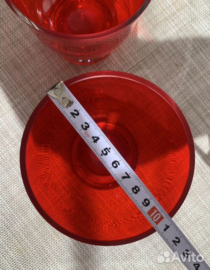 Рубиновое стекло СССР чашка вазочка