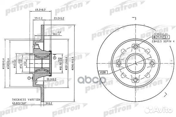 Диск тормозной задн c подшипником и кольцом ABS