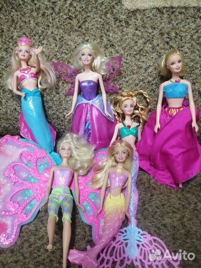 Куклы барби мател русалки принцессы феи