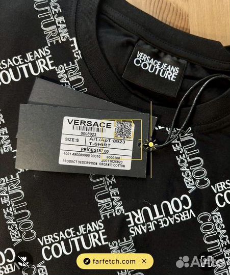Мужская футболка Versace черная Турция