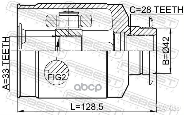 Шрус внутренний правый 33X42X28 2211-XM12RH Febest