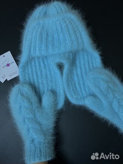 Комплект ушанка и варежки