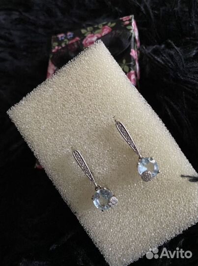 Серьги топаз