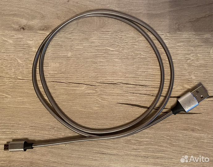 USB A to Micro USB 1м Металлизированный Новый