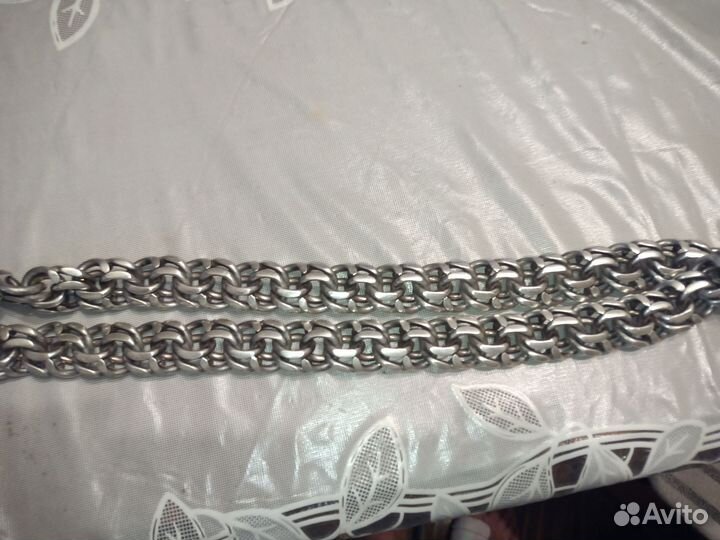 Мужская серебряная цепь бисмарк