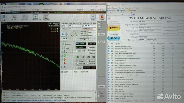 Жёсткий диск 2,5' Toshiba 640 Gb