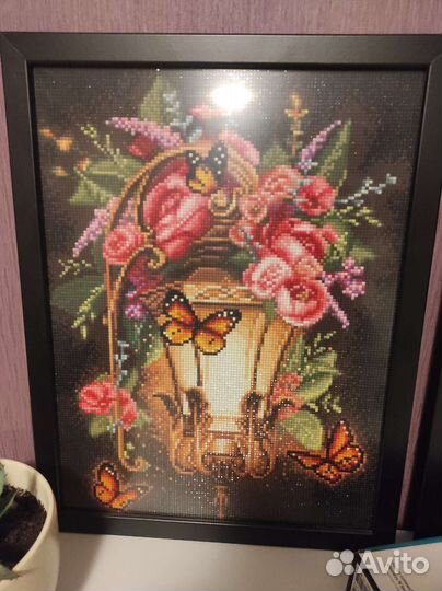 Алмазная мозаика готовая в рамке