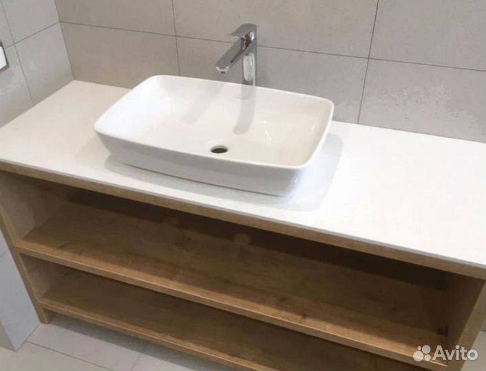 Столешница для ванной и кухни из искуственного кам