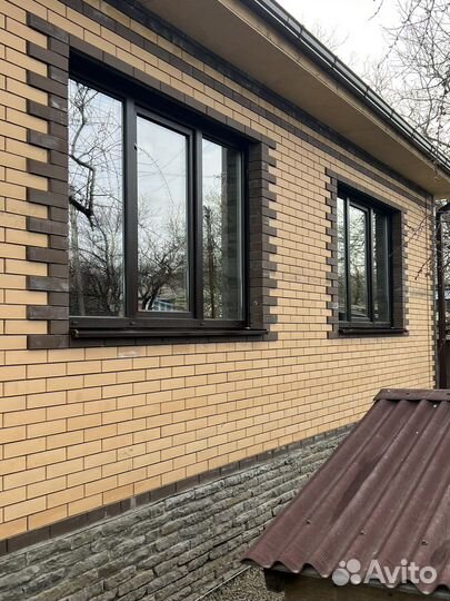 Окно металлопластиковое, ламинация темный дуб