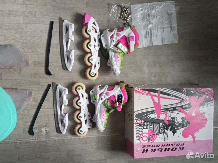 Коньки и ролики 2 в 1 трансформеры размер 29-32