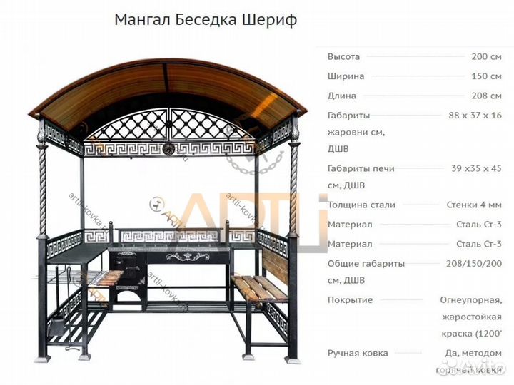 Мангал с крышей 