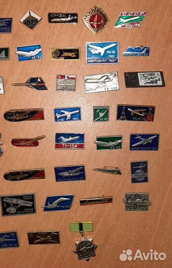 Значки по теме Гражданская авиация, СССР, 50 штук