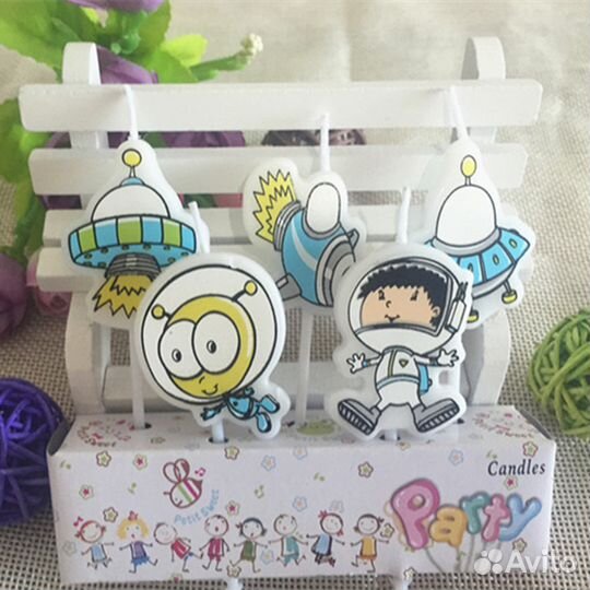 Топперы-свечи для тортов и капкейков 5 шт