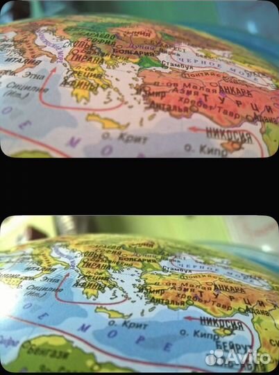 Глобус физико-политический 32см в диаметре