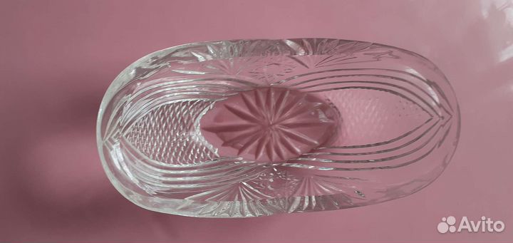 Хрустальный салатник-ладья