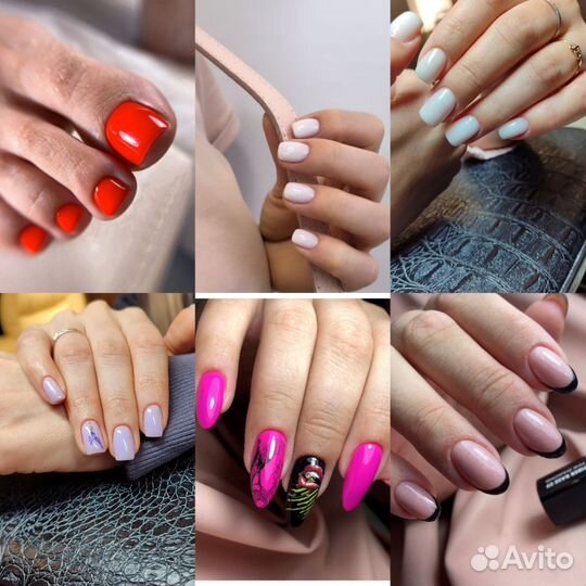 Маникюр, педикюр ногтей, ремонт, укрепление