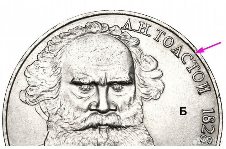 1 рубль 1988 года Лев Толстой злой