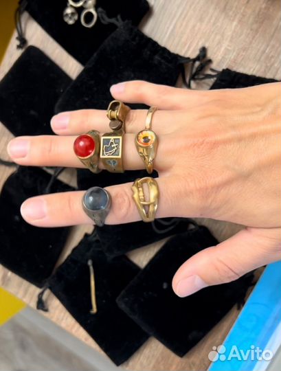 Кольца, серьги ручная работа серебро бронза