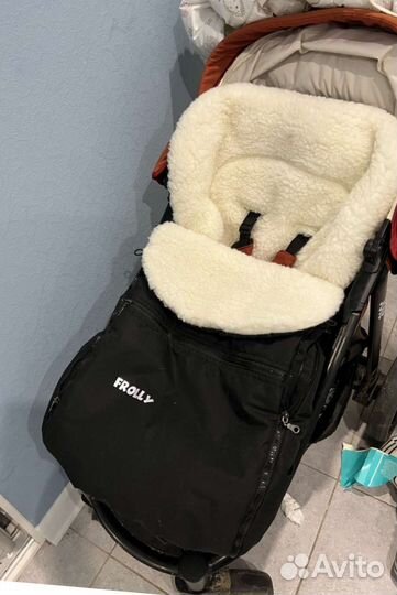 Зимний конверт в коляску/санки на овчине