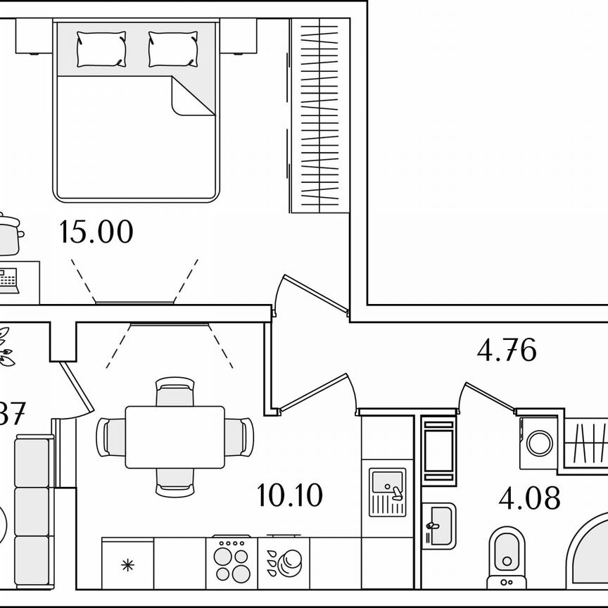 1-к. квартира, 35,6 м², 7/22 эт.