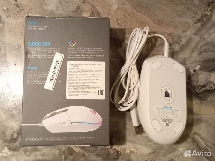 Игровая мышь logitech g102 lightsync white