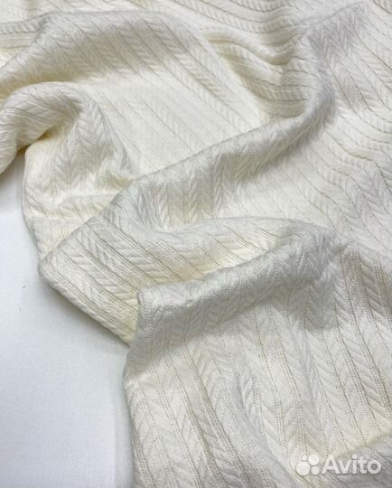 Ткань для пледа/покрывала вязаное пике косичка