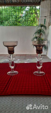 Гусь хрустальные подсвечники