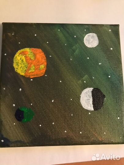 Картина космос на холсте 15x15