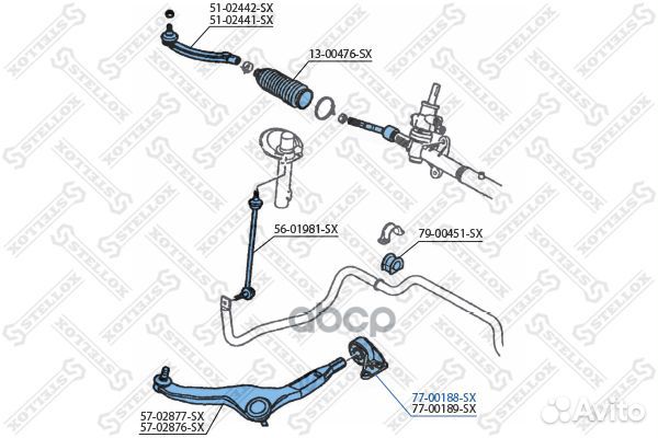 77-00188-SX сайлентблок рычага л. Rover 75 all