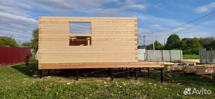 Дом из бруса под усадку