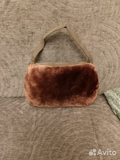 Сумка-муфта коричневая