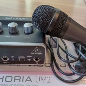 Карта Behringer um2 + микрофон Fifine K6